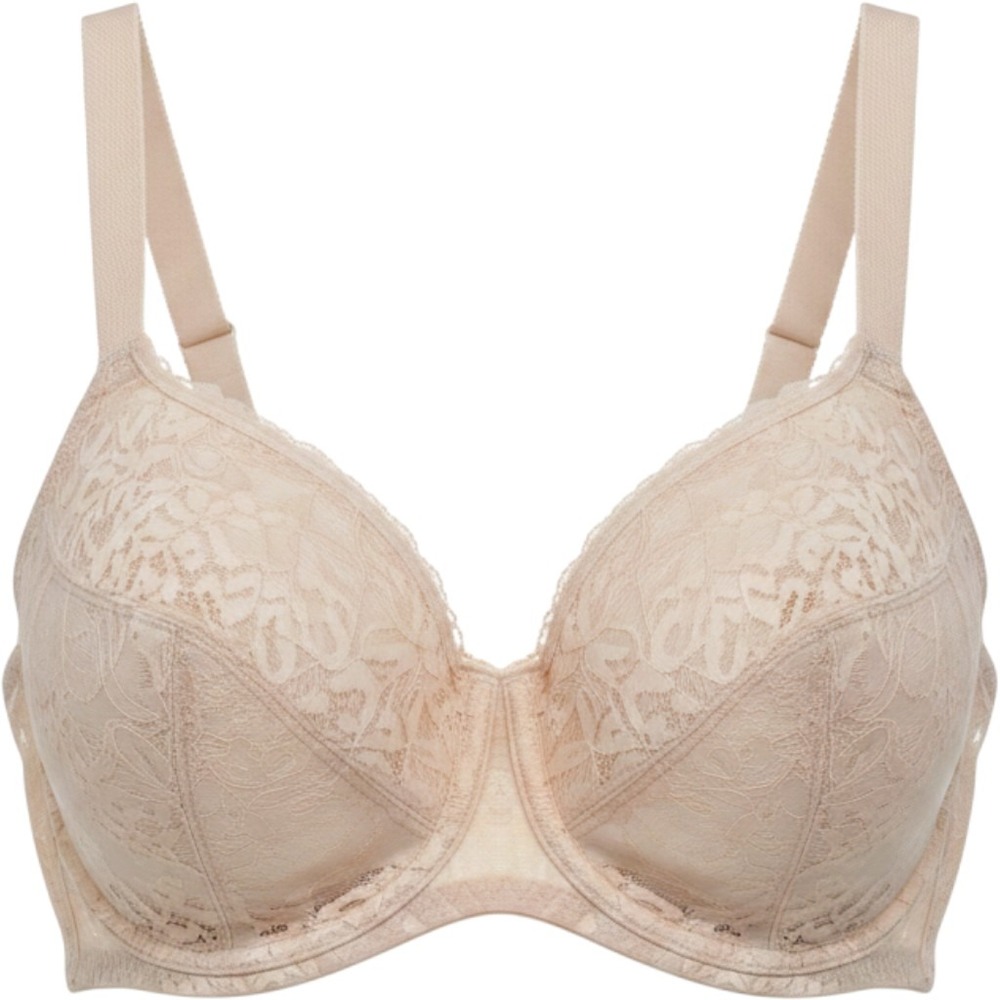 Wacoal Underwire Bra Womens 34G Nude Excellent Retro Chic Lace 857210